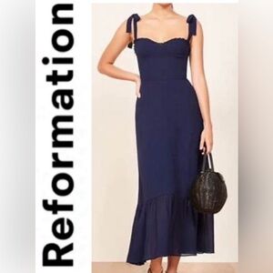 Reformation Nikita Navy Blue Women's Dress size 10- $278